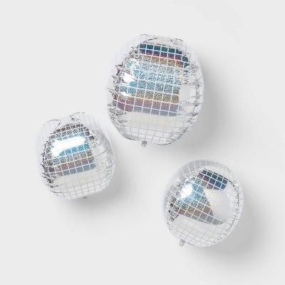 3ct Disco Ball Shaped Foil Balloons - Image 2