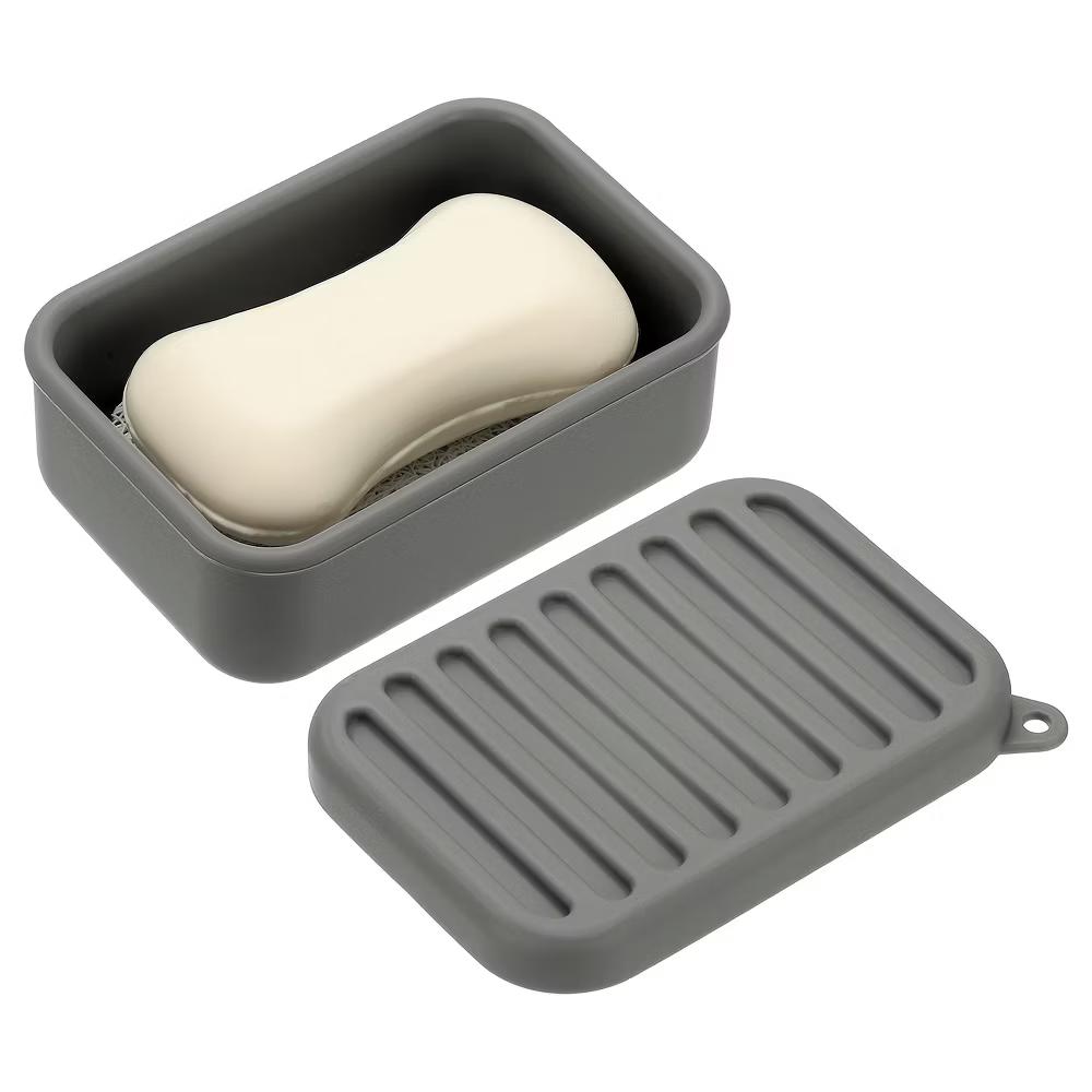 Soap Dish, Silicone Leak Proof Soap Bar Case - Image 6