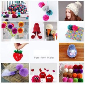 Home Collection Pack of 4 Size Pom Pom Maker Kit