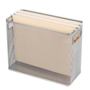 Mesh Hanging File Box Silver