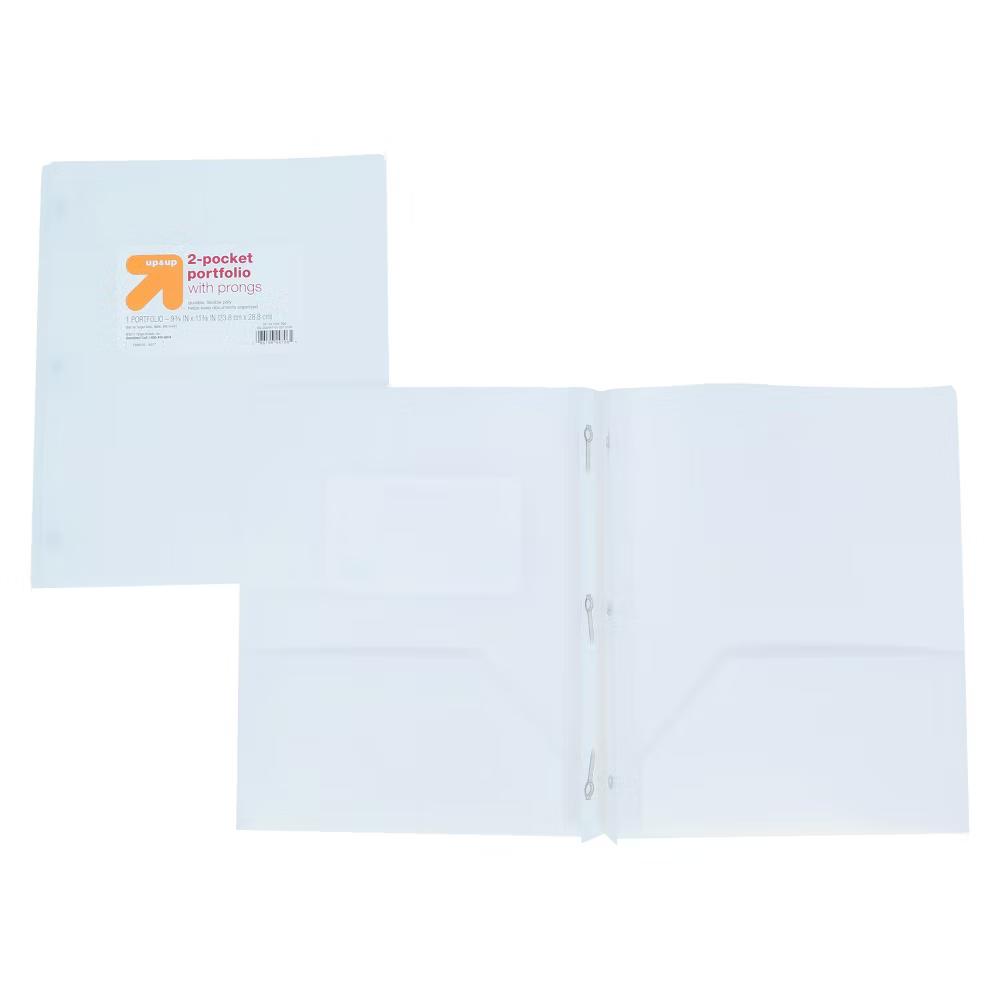 2 Pocket Plastic Folder with Prongs - Image 2