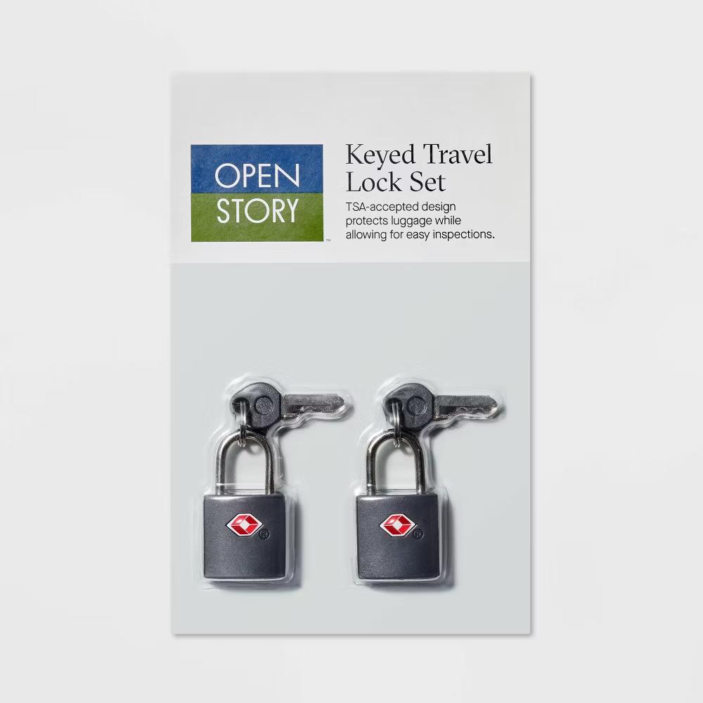 2pk Key Luggage Lock Gray - Solid Metal Travel Accessories - Image 3