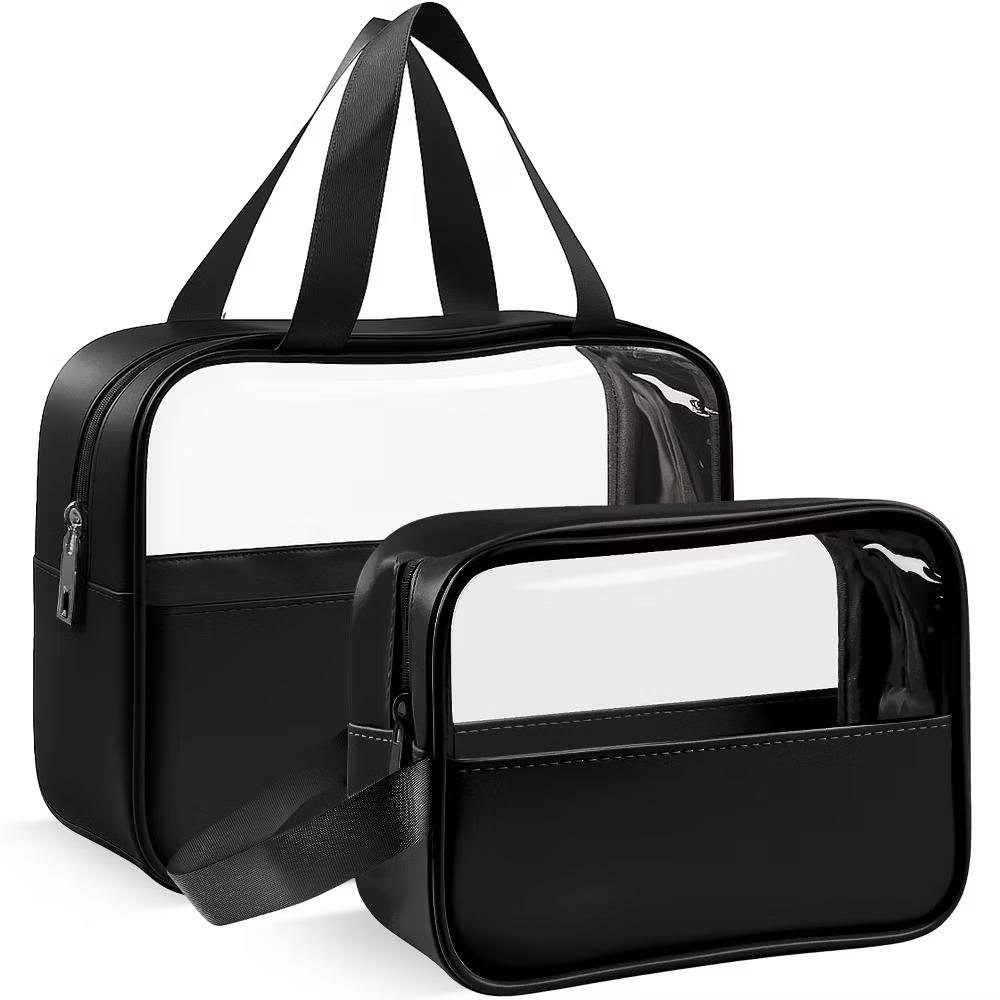Mber TSA Approved Toiletry Bag Travel, Clear Makeup Bag Organizer, Clear Toiletry Bag Set, Clear Zipper Pouches Quart Size Travel Cosmetic Bags, Black - Image 5
