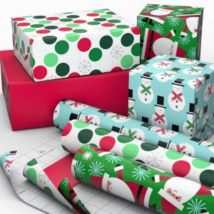 Christmas Wrapping Paper with Cutlines on Reverse