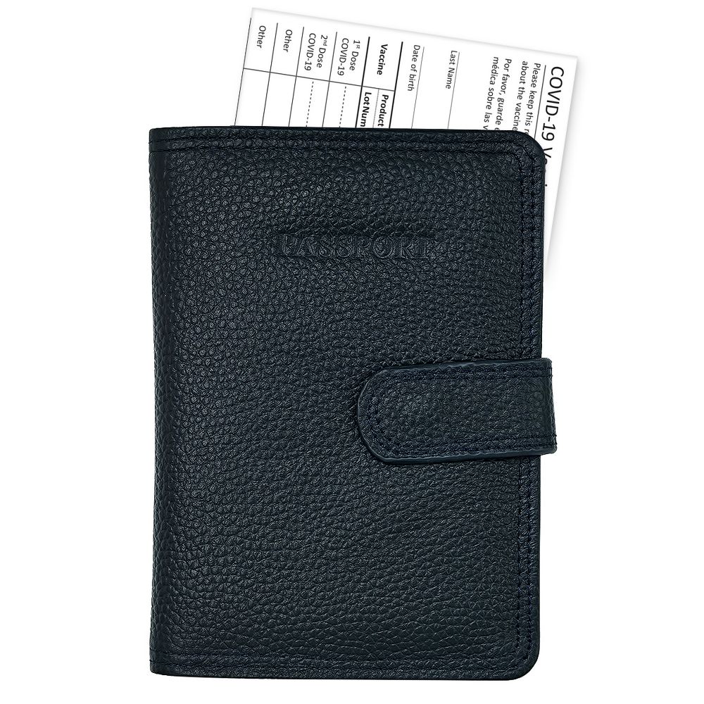 Steeltime Unisex leather passport holder. Color Options: Black, Brown, Navy, Teal, Red, Purple - Image 14