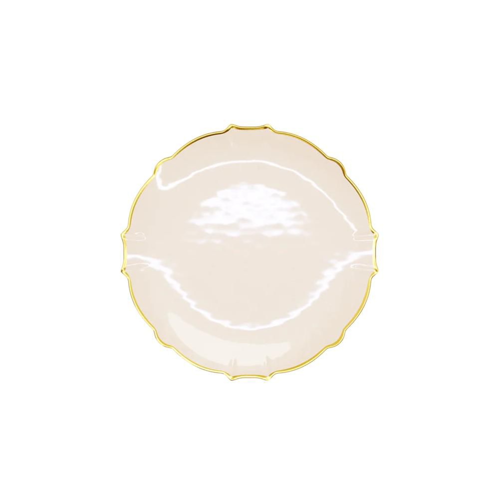 Trendables 40 Pieces Plastic Disposable Wedding Plates Set - 20 7.5" & 20 10" Thin & DelicateTinted Petals Plates with Rim - Image 24