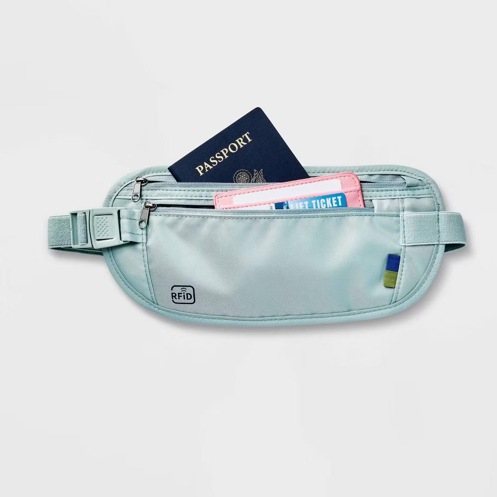 RFID Blocking Waist Pouch Puritan Gray - Water-Resistant Belt Bag - Image 3