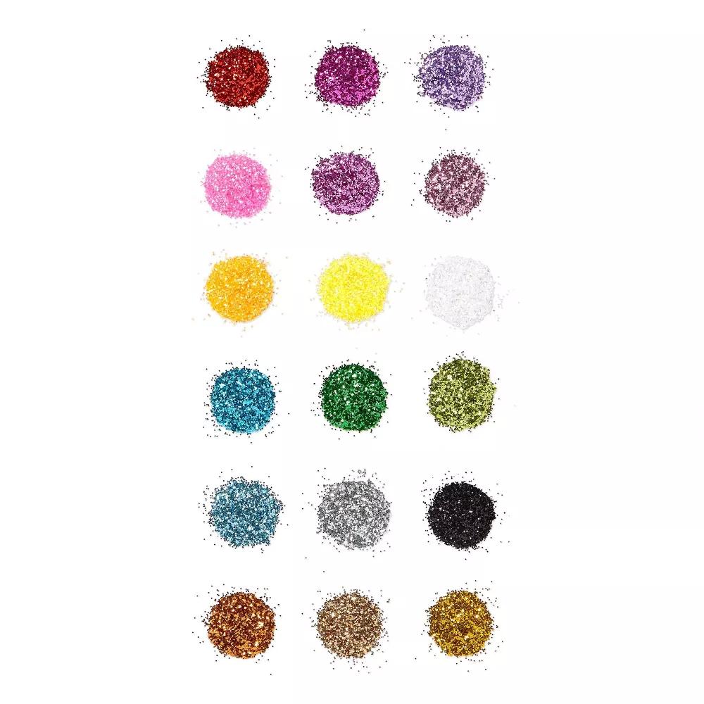 18ct Glitter Set - Multicolor Craft Embellishments, Loose PET Material, 6+ Years, 18 Pieces - Image 2