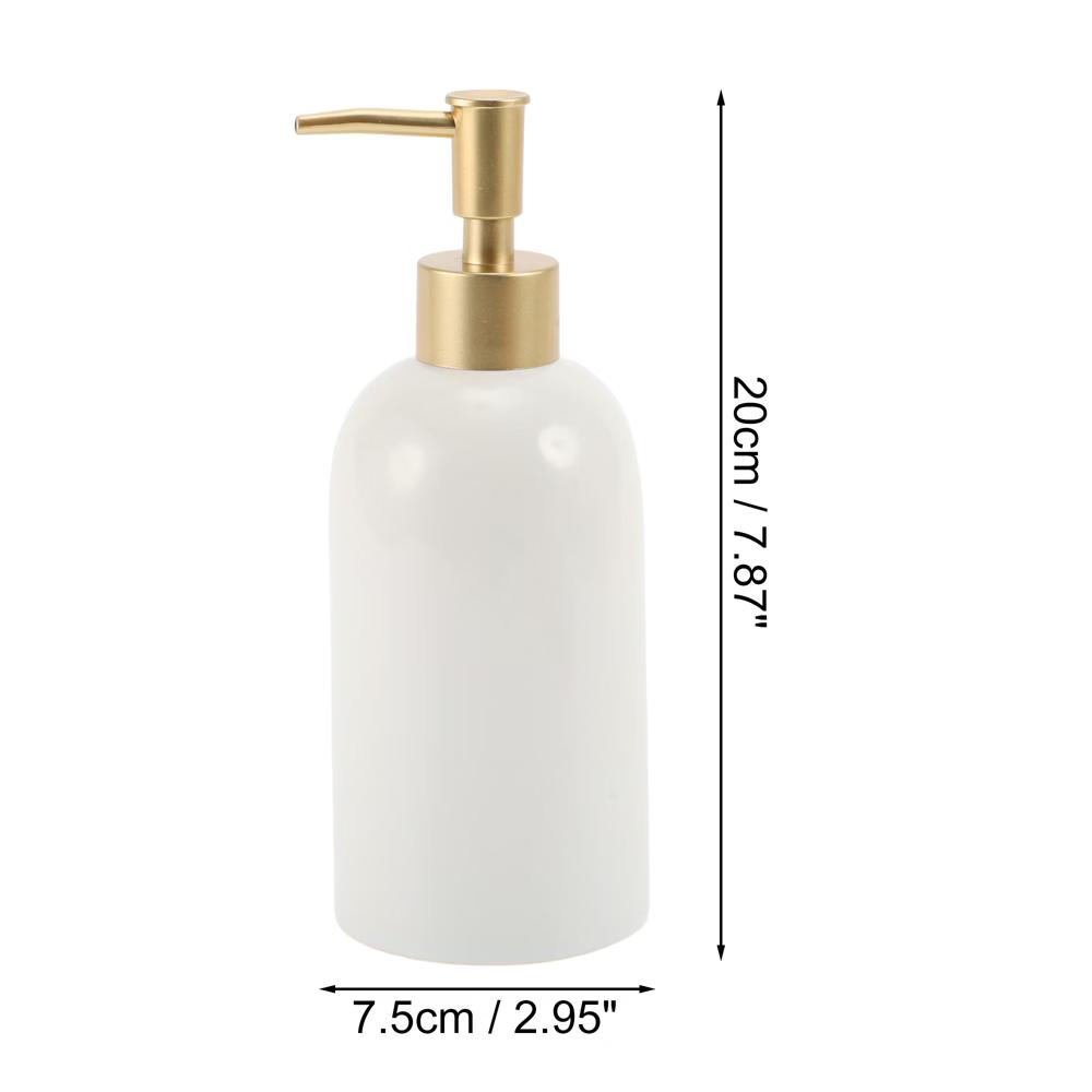 Simple Cylindrical Soap Pump Dispenser for Bathroom 320ml White 1 Pc - Image 4
