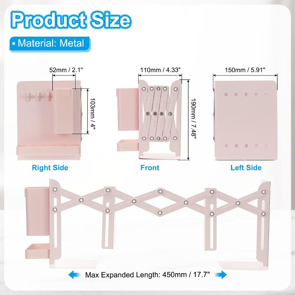 Adjustable Book Ends Heavy Duty Metal Adjustable Bookends Book Holders Organizer - Image 10