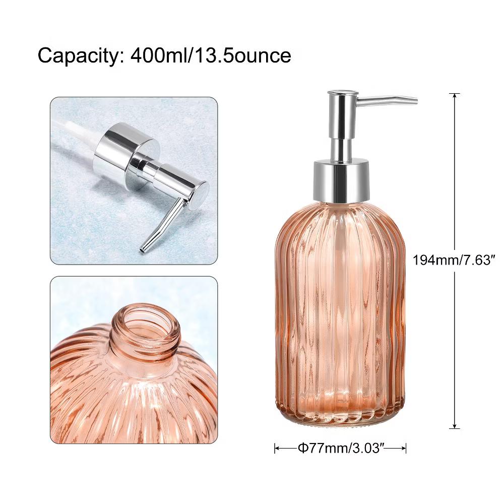 Durable Glass Soap Dispenser with Silver Pump for Bathroom - Image 7