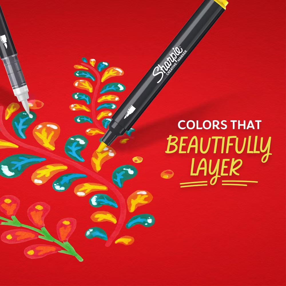 12pk Creative Markers Bullet Tip Colorful Gifting: Permanent Medium Point Art & Stationery for Ages 8 - Image 2