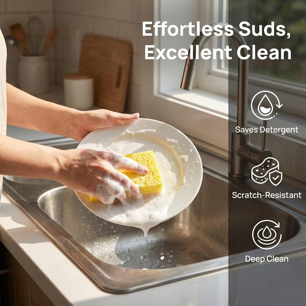 Kitchen Household Cleaning Non-Scratch Cleaning Sponge 6 Pcs - Image 45