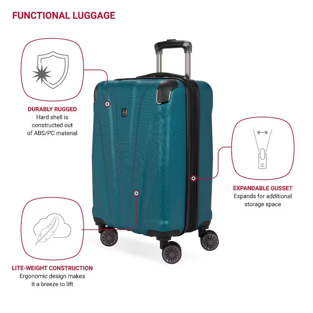 Cascade Hardside Carry On Spinner Wheels Suitcase - Image 15
