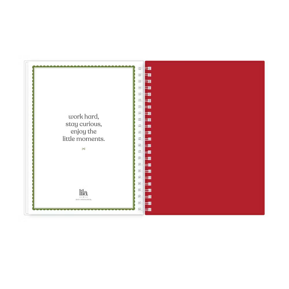 Day Designer 6"x8" 2026-2027 Weekly/Monthly Lila Planner Painted Gingham Red Smooth Frosted Wirebound - Image 4
