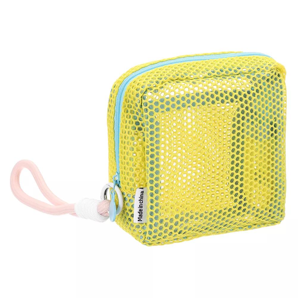 Mesh Travel Toiletry Organizing Zipper Mini Makeup Bag with Strap 4.7" - Image 20