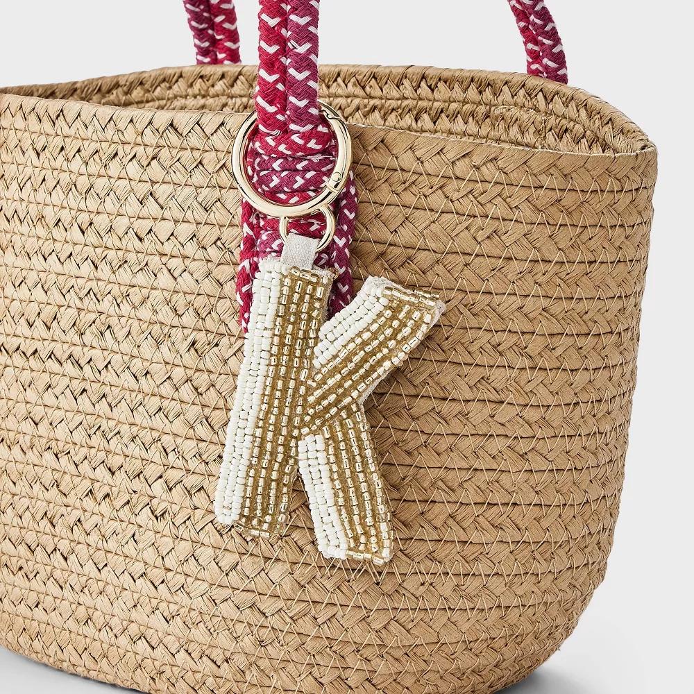Beaded Monogram Letter Bag Charm - Image 11
