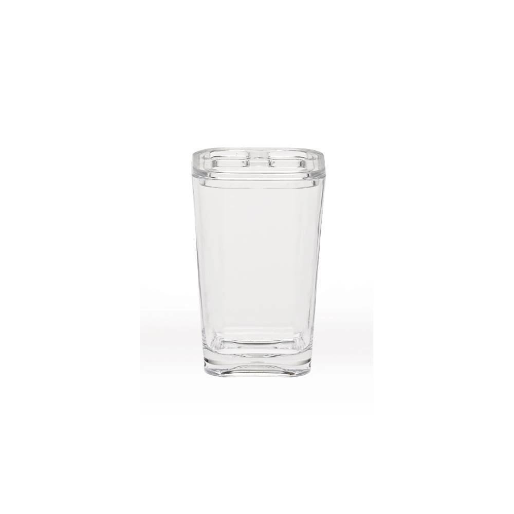 Optiks Toothbrush Holder Clear - Acrylic Stand for Bathroom, Tooth Brushing Organizer - Image 3