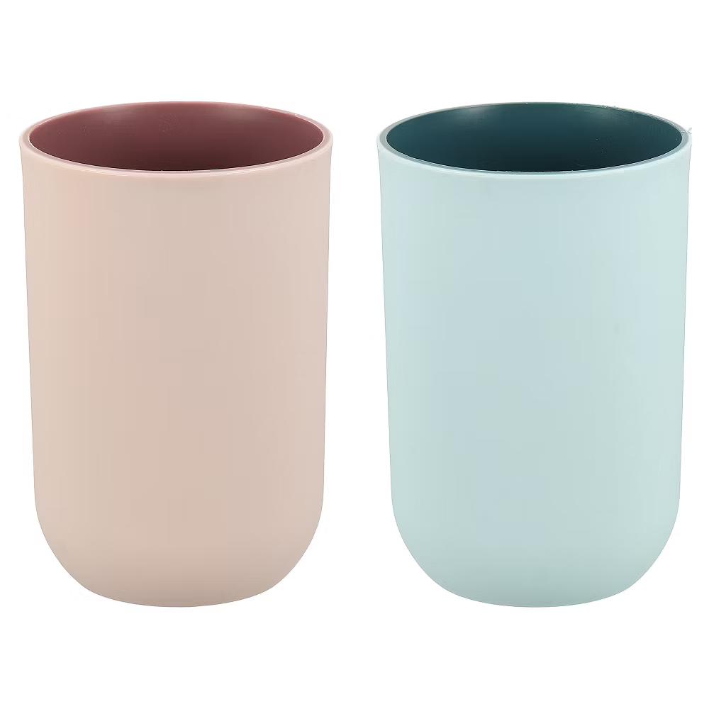 Reusable Plastic Practical Gift Toothbrush Cups 2.6 2.6 4.1 Inch 2 Pcs - Image 19
