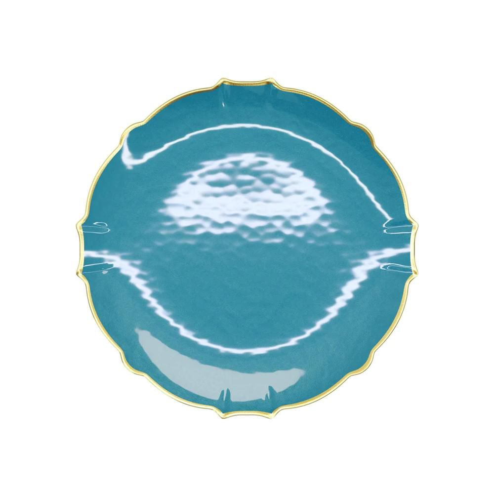 Trendables 40 Pieces Plastic Disposable Wedding Plates Set - 20 7.5" & 20 10" Thin & DelicateTinted Petals Plates with Rim - Image 3