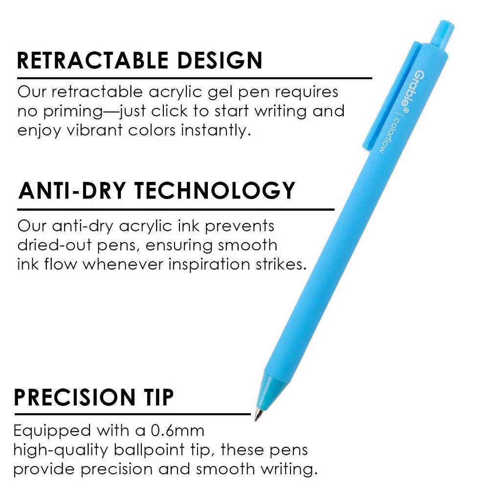 Grabie 12ct Retractable Colorflow Acrylic Gel Pens - Image 5