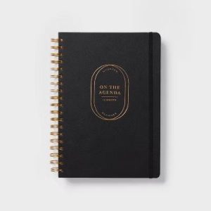 Twin Wire 7"x10" Planner Black leatherette