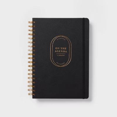 Twin Wire 7"x10" Planner Black leatherette