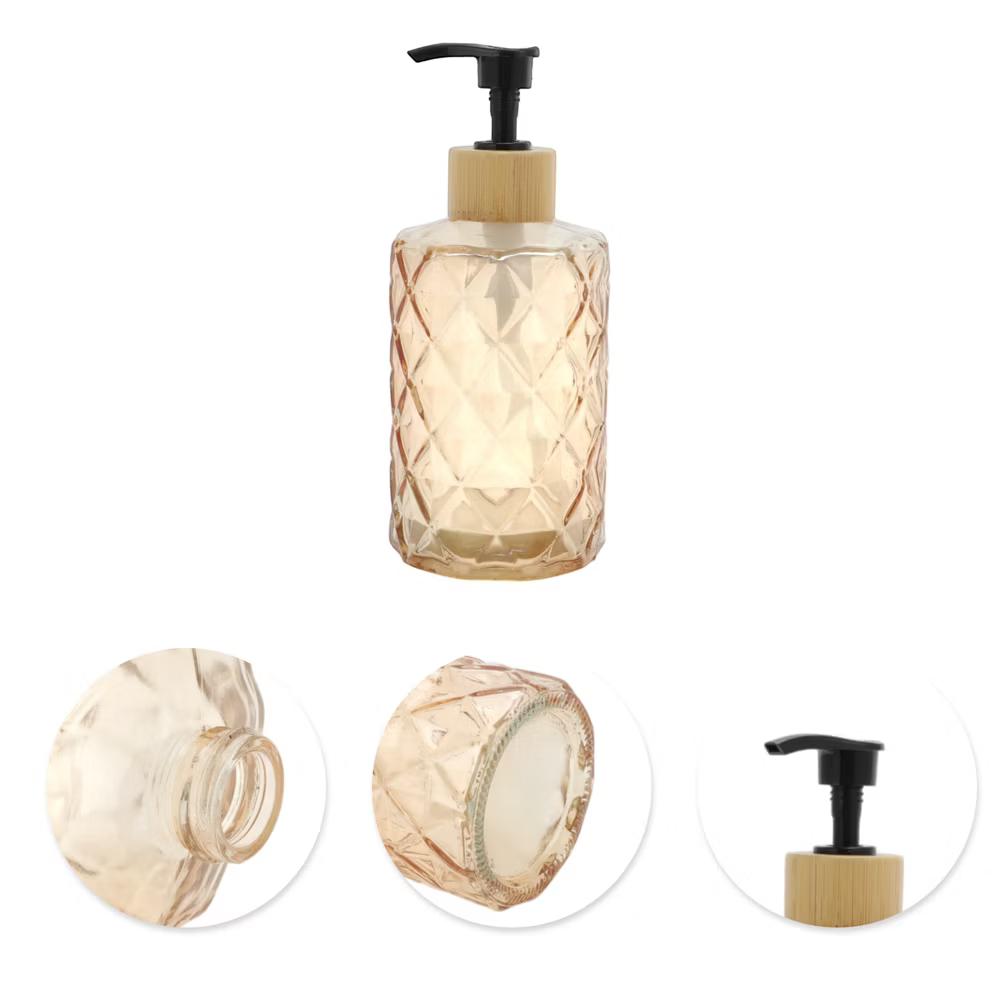 Reusable Round Bottom Diamond Pattern Soap Dispenser 11.16oz 1 Pc - Image 12