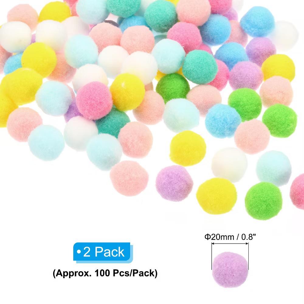 Creative DIY Craft Decoration Home Art Supplies Pom Poms 0.8" - Image 6