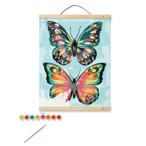 Paint by Number Kit Butterfly - DIY Canvas Art, Adult Painting Kit with Paints & Brush