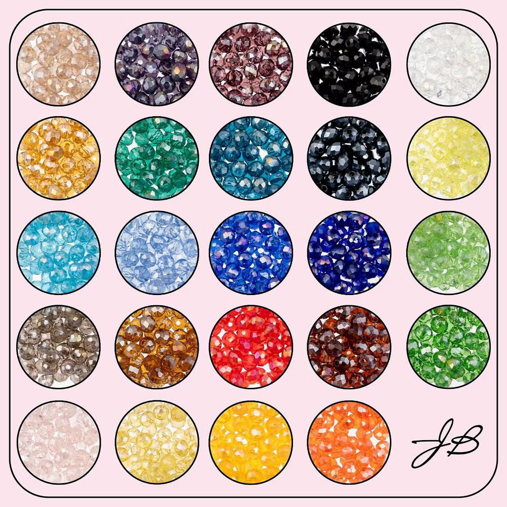 1200pcs 6x5mm Assorted Glass Beads, Colorful Round Bead for DIY Crafts Jewelry Making Bead Box - Image 4
