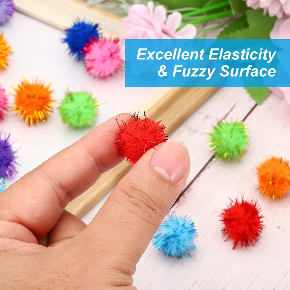 Creative DIY Craft Decoration Home Art Supplies Pom Poms 0.4" - Image 5