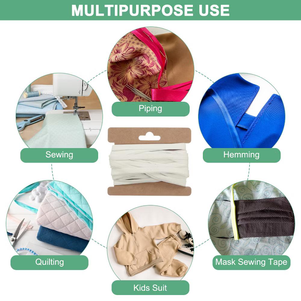 Cotton Durable Washable Double Fold Bias Tape Bias Tape 1 Pc - Image 44