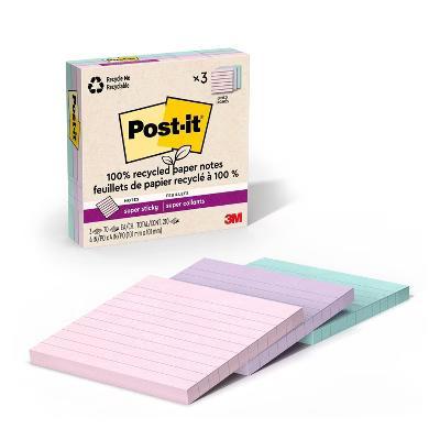Recycled Super Sticky Notes 4"x4" Pastels: 100% Recycled Paper, 0.3 Inch Rule, Multicolored, 210 Sheets - Image 15