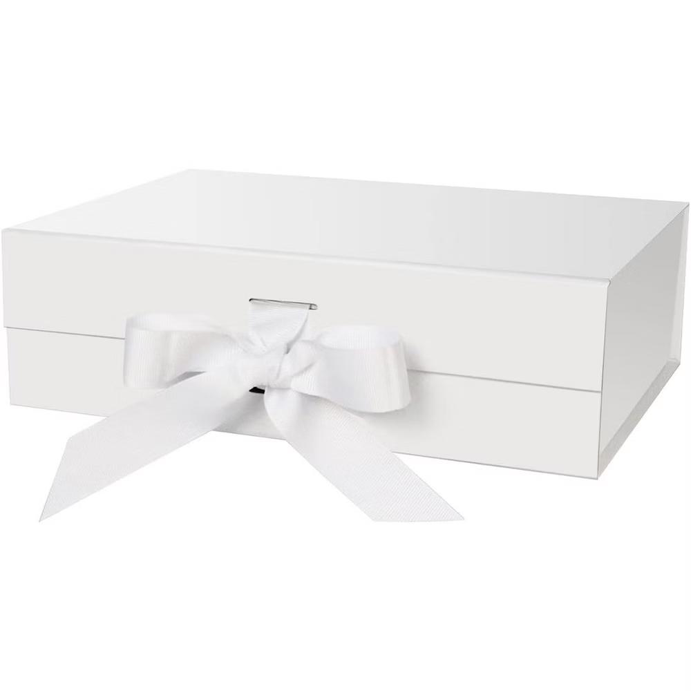 Gift Box with Lid 10.5x7.5x3.1 Inch Black 1 Pack Magnetic Closure Ribbon for Birthday Wedding Christmas Present Packaging - Image 7