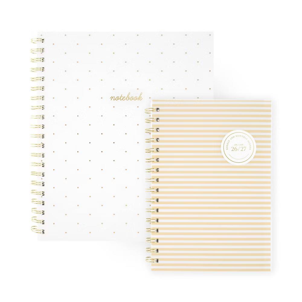 Essentials 5.5"x8.5" Small Wirebound Frosted Poly 2026-2027 Weekly/Monthly Planner Yellow Stripe - Image 5