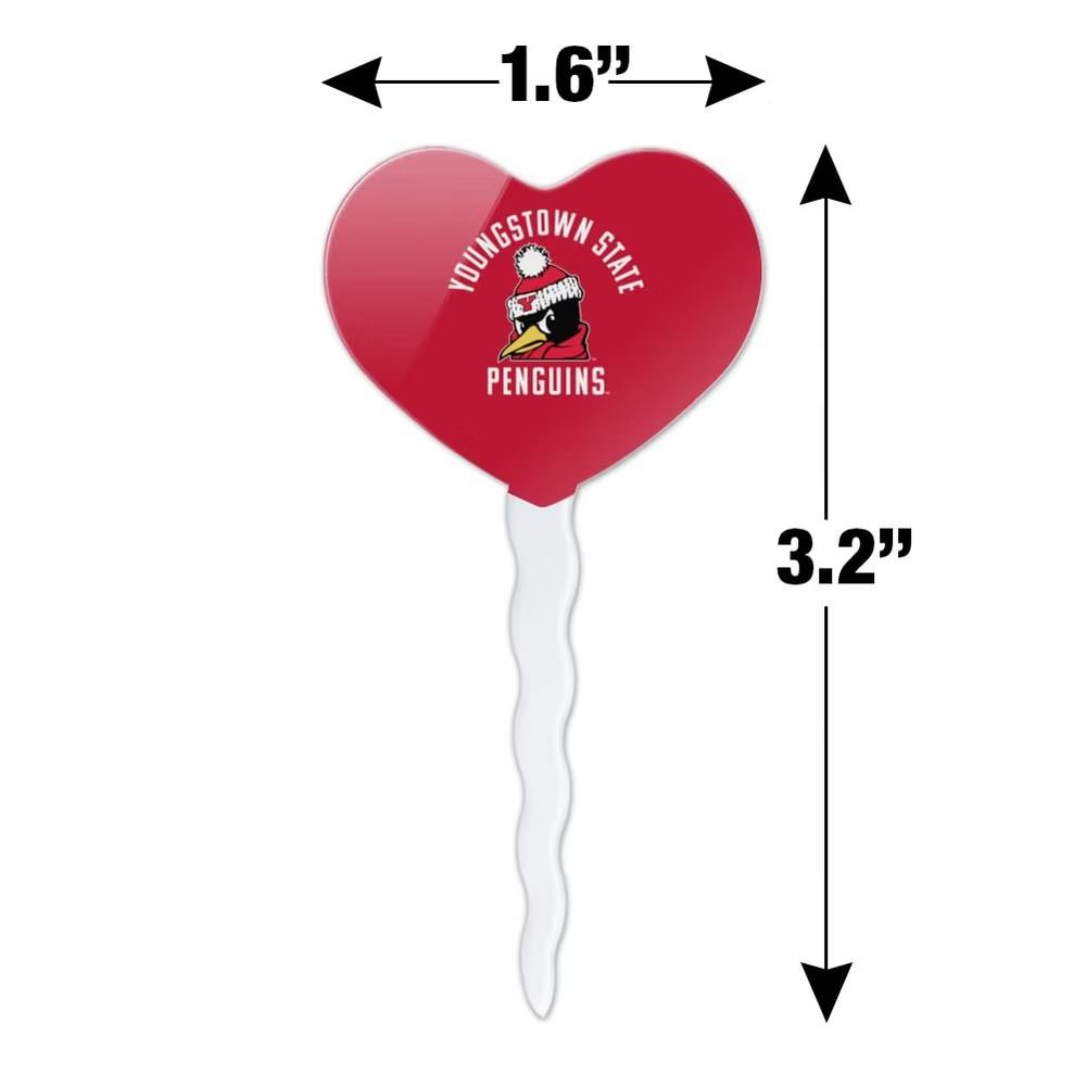 Youngstown State Penguins Logo Heart Love Cupcake Picks Toppers Decoration Set of 6 - Image 3