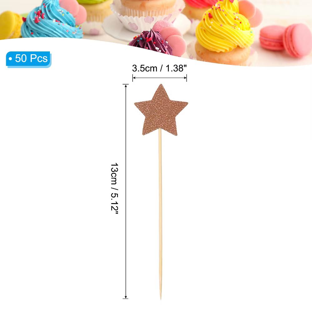 Birthday Party Supplies Little Star Cupcake Toppers 50 Pcs - Image 17