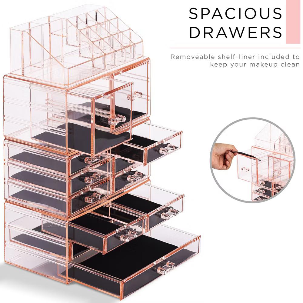 Large Makeup Organizer Case - 4 Piece Set (12 Drawers) - Image 10